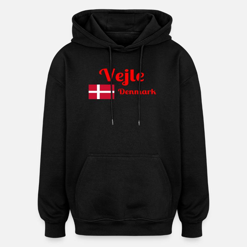 Vejle Danemark - Imprimés élégants - Sweat à capuche oversize unisexe - noir