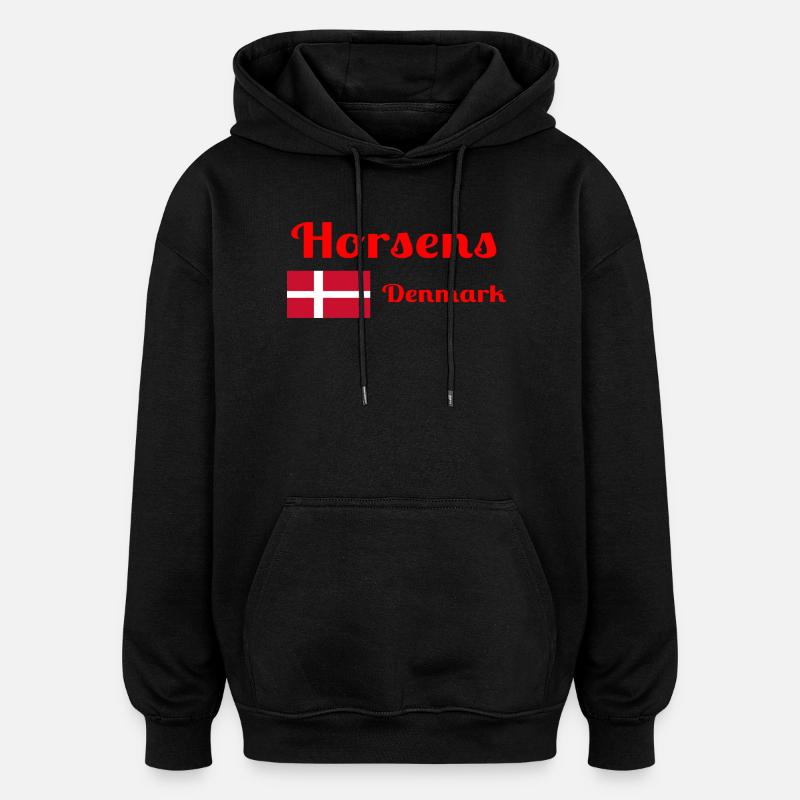 Horsens Danemark - Imprimés élégants - Sweat à capuche oversize unisexe - noir
