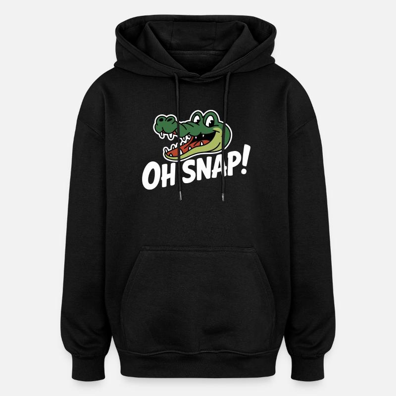 Oh Snap Alligator Karikatur - Oversized Unisex Hoodie - Schwarz
