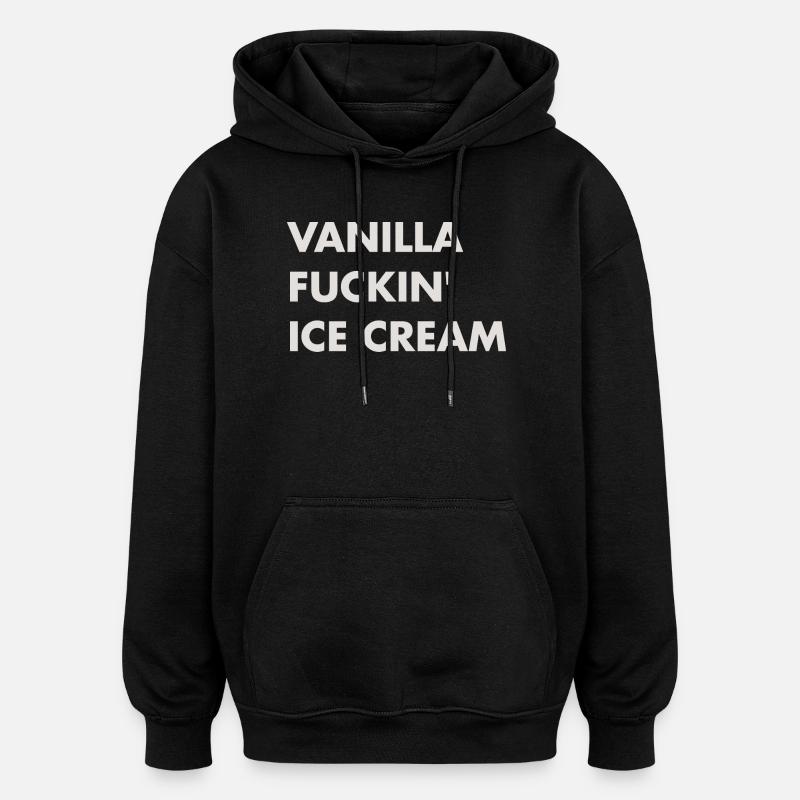 Vanille Eis - beiger Schriftzug - Oversized Unisex Hoodie - Schwarz