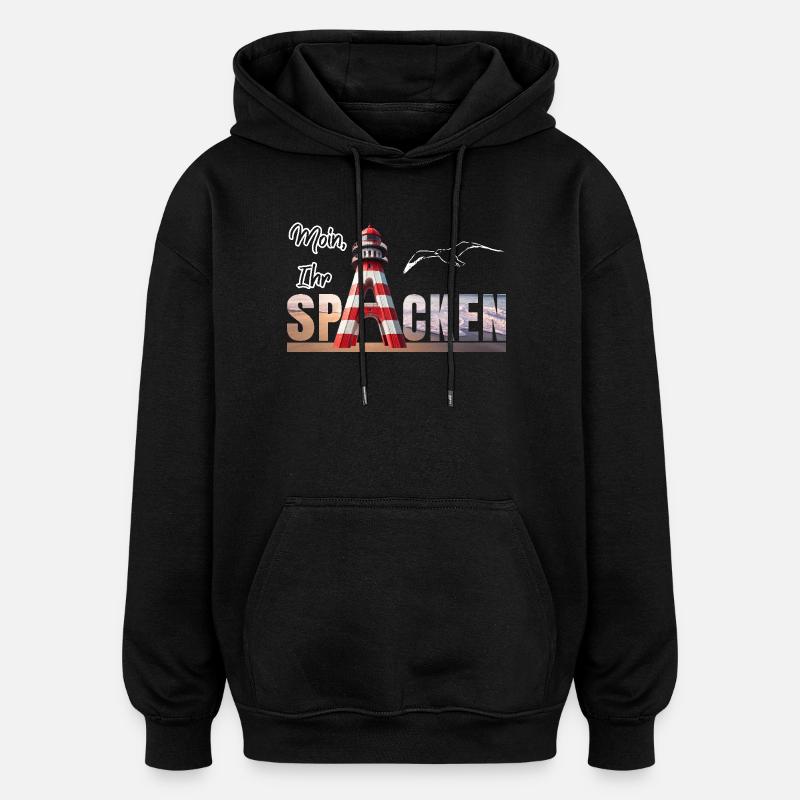 Bonjour votre SPACKEN - Sweat à capuche oversize unisexe - noir
