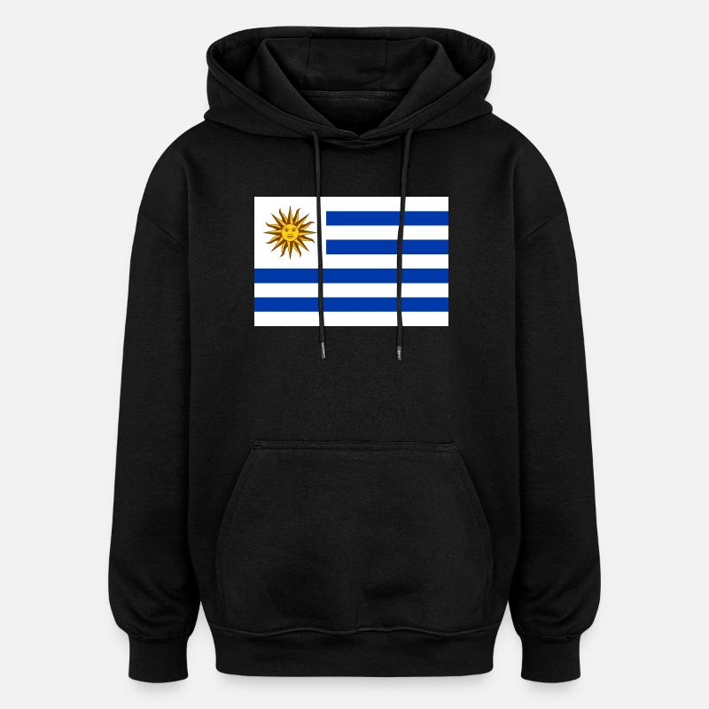 Uruguay - Sweat à capuche oversize unisexe - noir