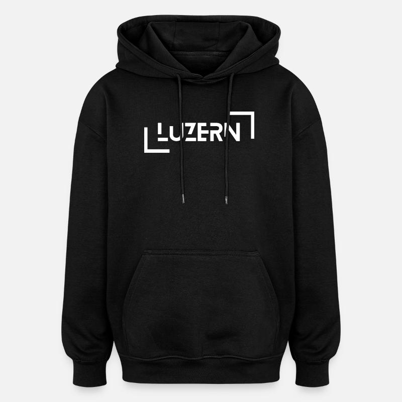 Luzerne - Sweat à capuche oversize unisexe - noir