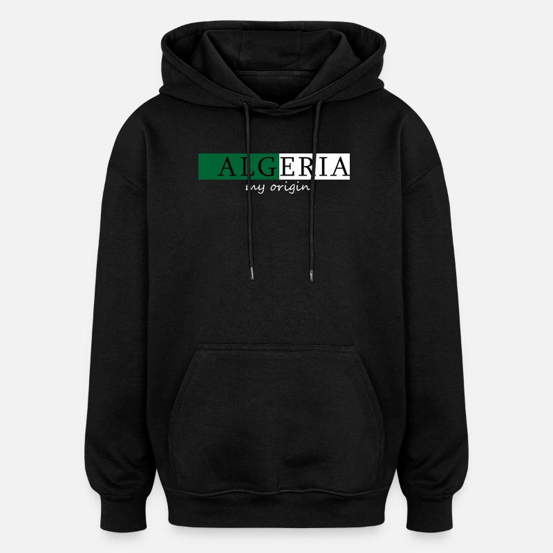 Algérie Mon Origine - Sweat à capuche oversize unisexe - noir