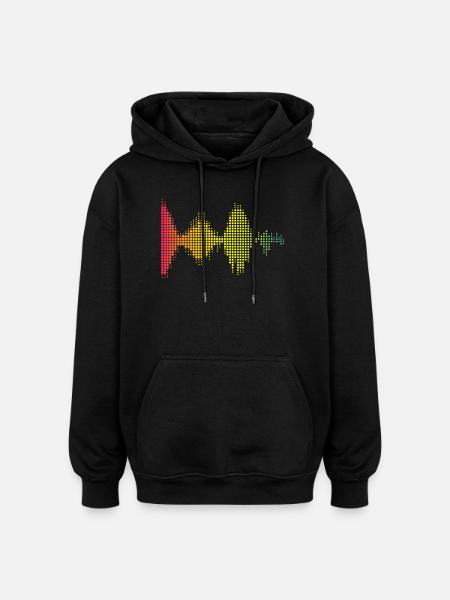 Farbige Schallwellen Muster - Oversized Unisex Hoodie - Schwarz