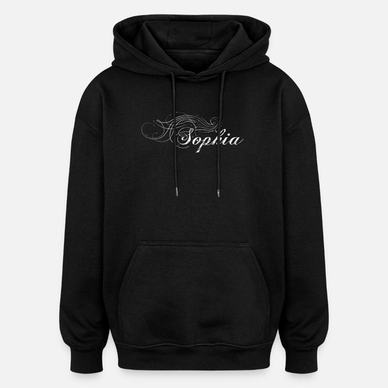 Sophia > blanche et sale - Sweat à capuche oversize unisexe - noir