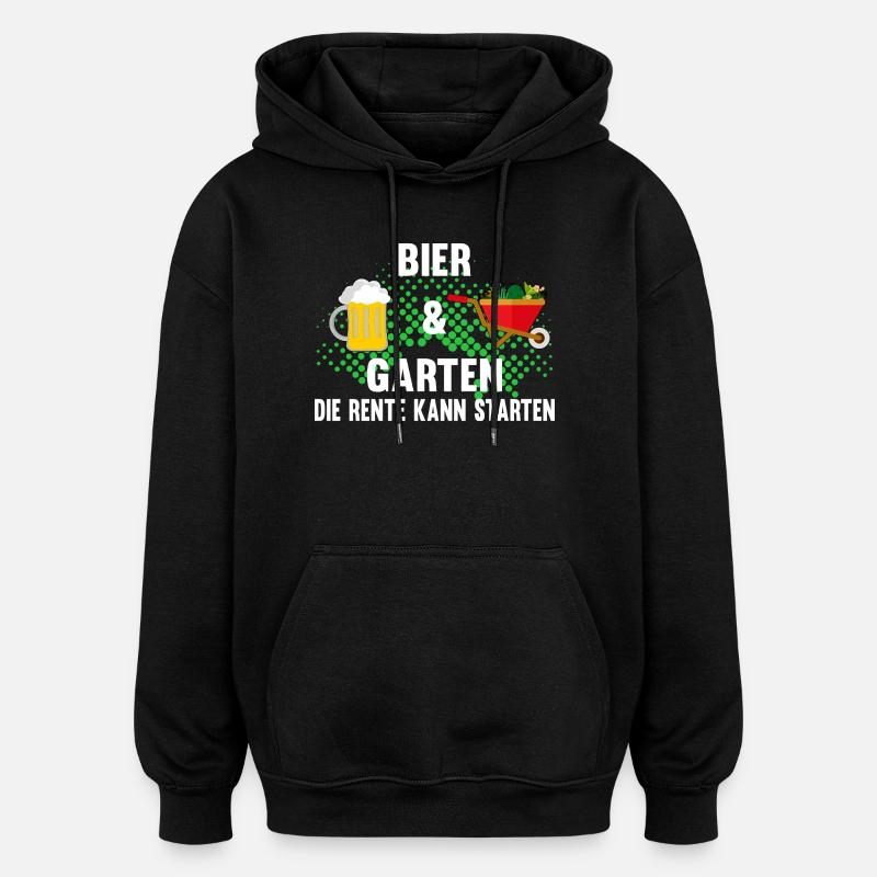 Garten Rentner Bier - Oversized Unisex Hoodie - Schwarz