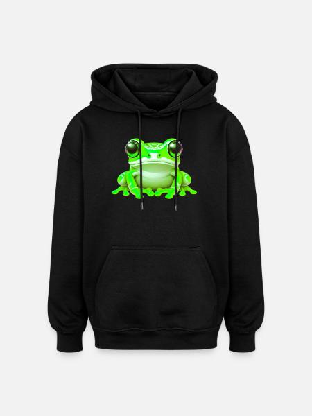 Frog - Oversized Unisex Hoodie - black