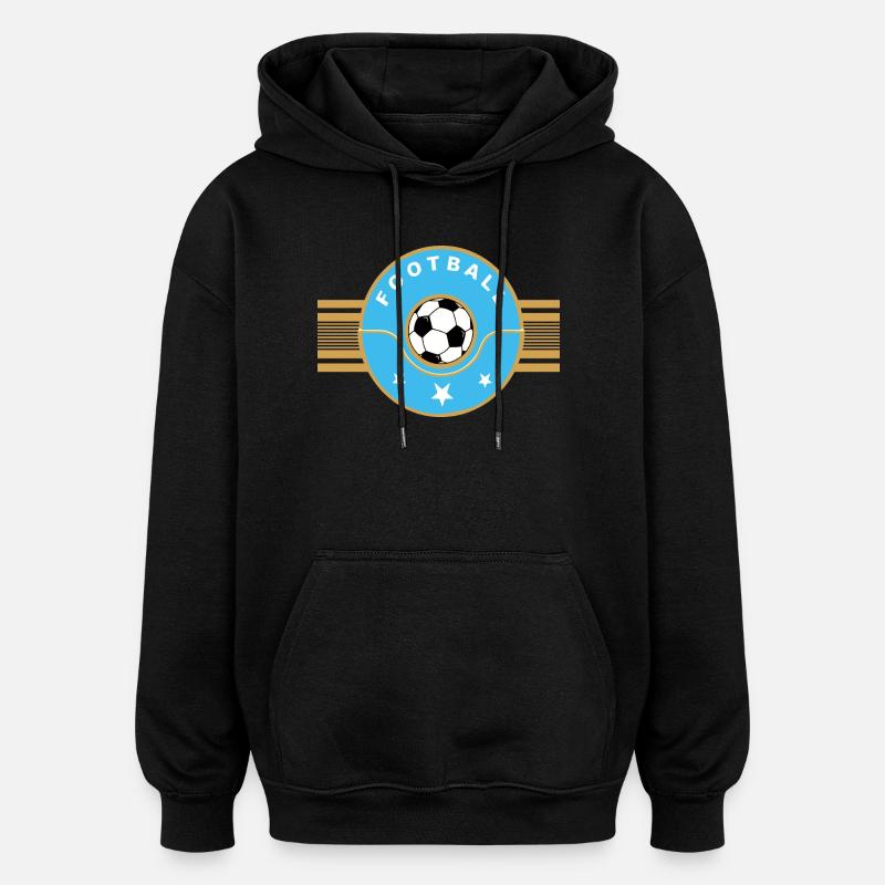 Fußball - Oversized Unisex Hoodie - Schwarz