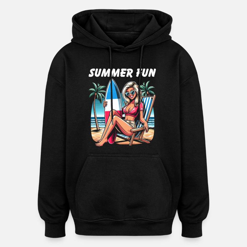 Summer Beach Haute Couture - Oversized Unisex Hoodie - black
