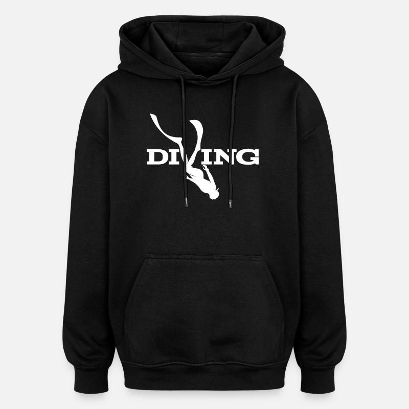 Diving Silhouette Splash - Oversized Unisex Hoodie - black