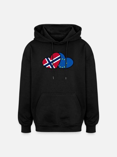 Norway <3 EU - Oversized Unisex Hoodie - black