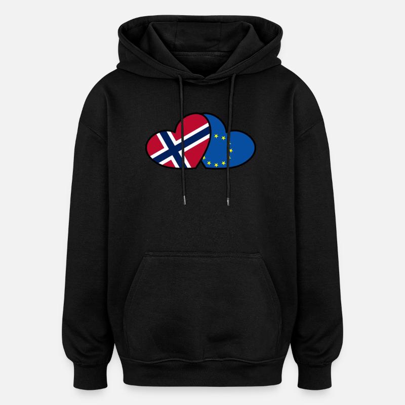 Norvège <3 UE - Sweat à capuche oversize unisexe - noir