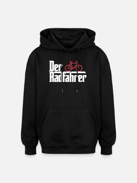 Der Radfahrer - Oversized Unisex Hoodie - Schwarz