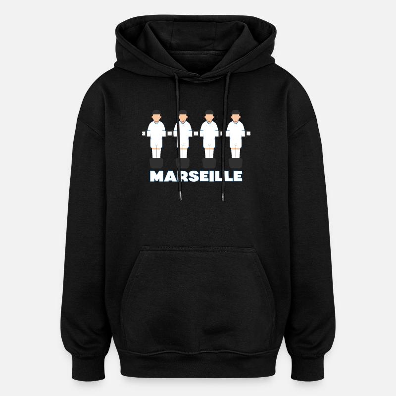 Marseille - Sweat à capuche oversize unisexe - noir