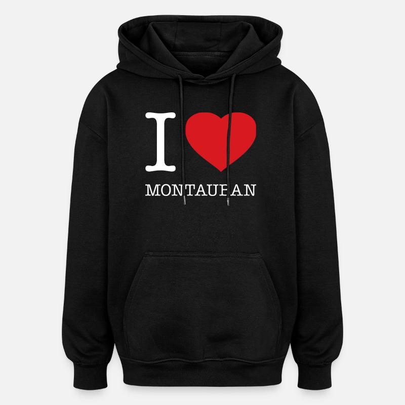 J’ADORE MONTAUBAN - Sweat à capuche oversize unisexe - noir