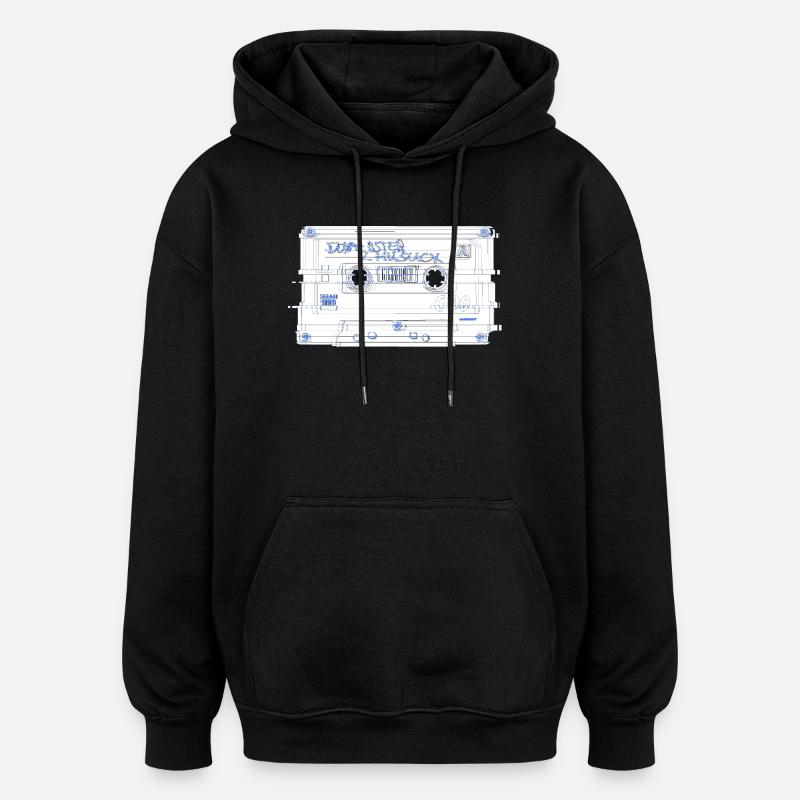 cassette outline - Oversized Unisex Hoodie - Schwarz