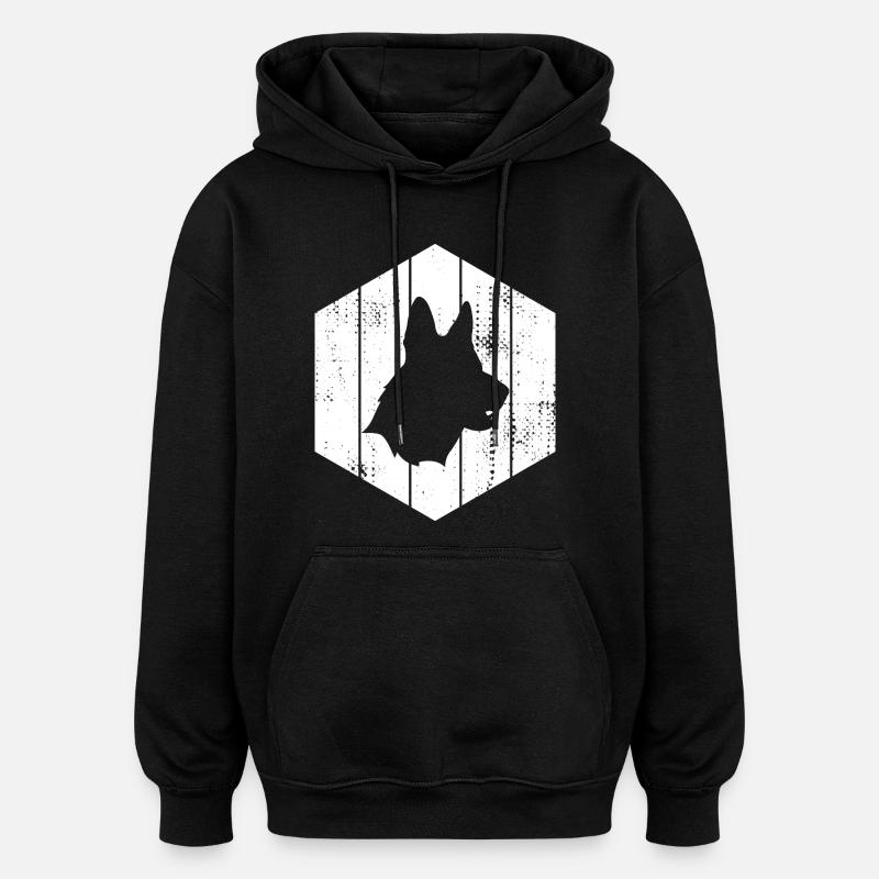 Berger allemand - Sweat à capuche oversize unisexe - noir
