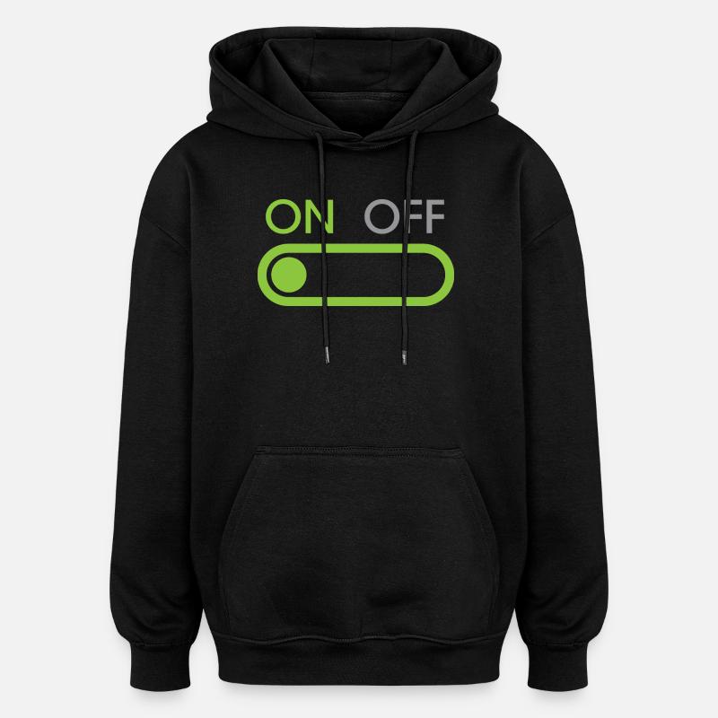 on button - Streamer und Gamer - Oversized Unisex Hoodie - Schwarz
