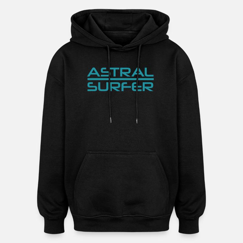 Conception d’Astral Surfer - Sweat à capuche oversize unisexe - noir