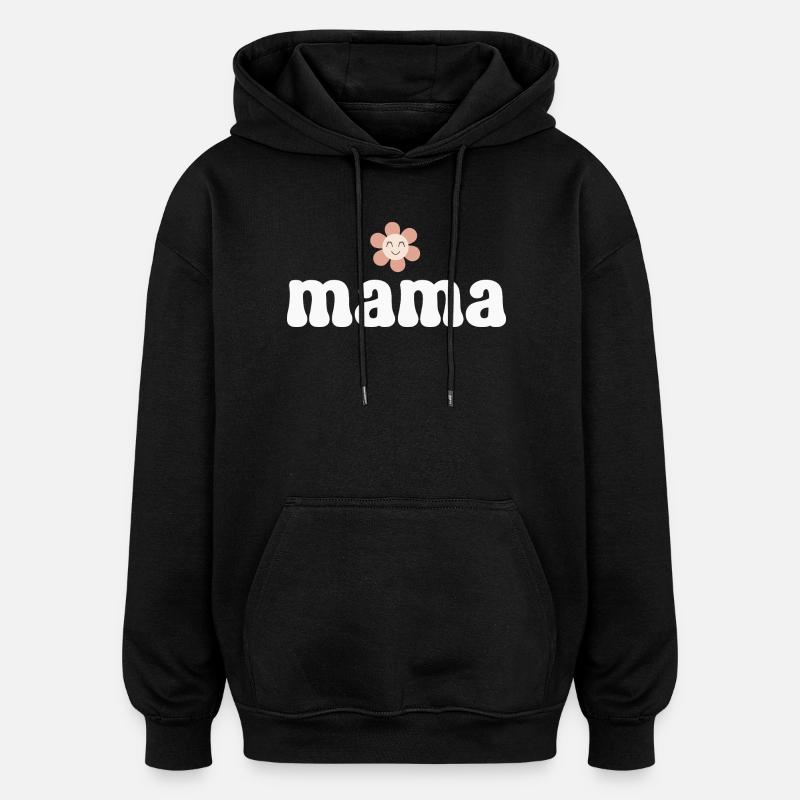 Maman Maman - Sweat à capuche oversize unisexe - noir