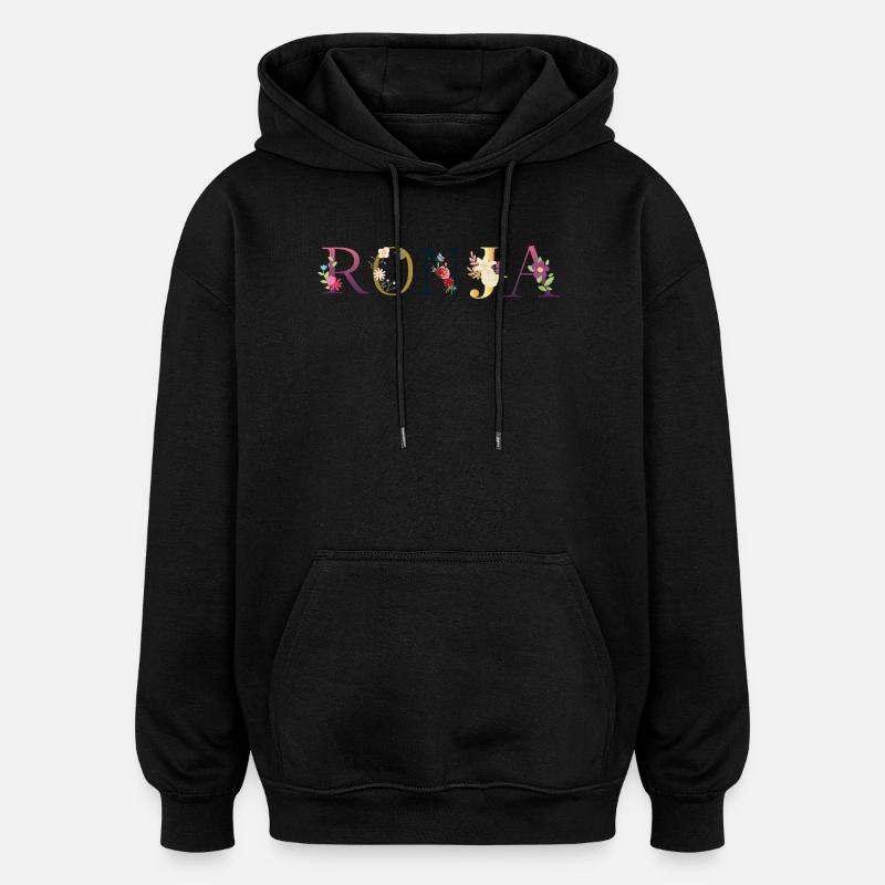 Ronja - Sweat à capuche oversize unisexe - noir