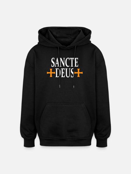 Croix Sancte Deus Conception Religieuse - Sweat à capuche oversize unisexe - noir