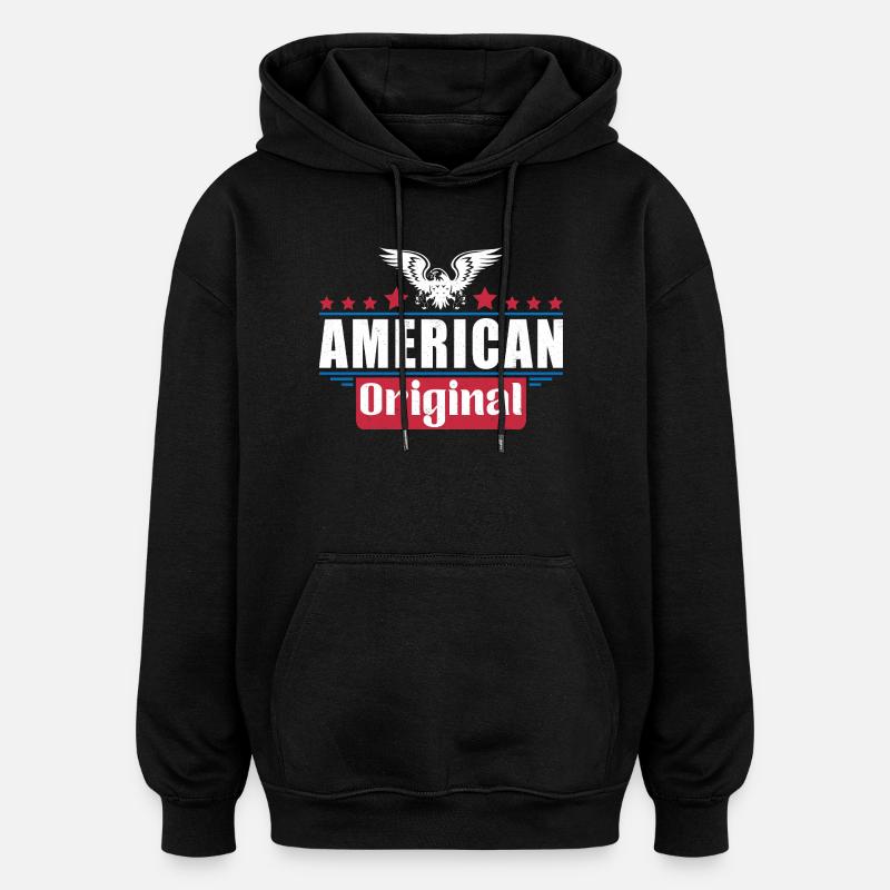 Aigle patriotique drapeau américain Design - Sweat à capuche oversize unisexe - noir
