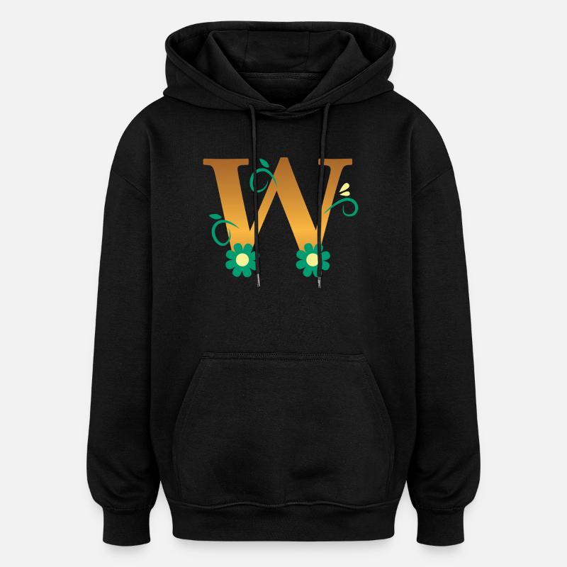 W - Sweat à capuche oversize unisexe - noir