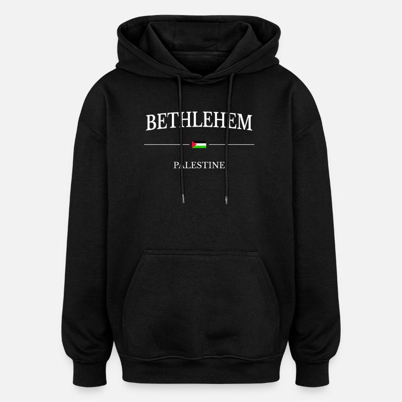 Bethlehem Palästina Flagge - Oversized Unisex Hoodie - Schwarz