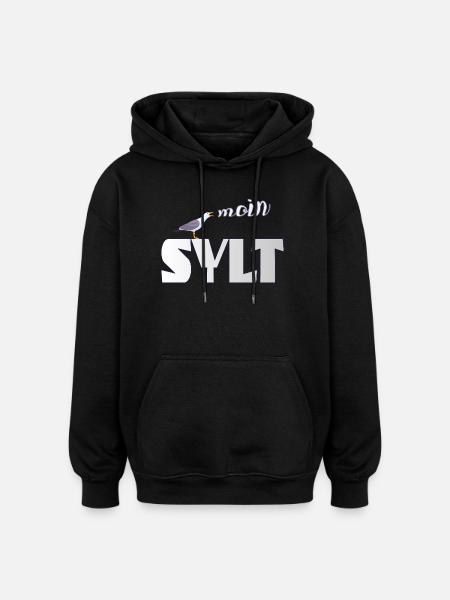 Sylt Möwe & Moin Design - Oversized Unisex Hoodie - Schwarz