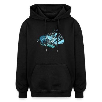 Biker Style 26 - Oversized Unisex Hoodie - black - Front - Noah (186cm)
