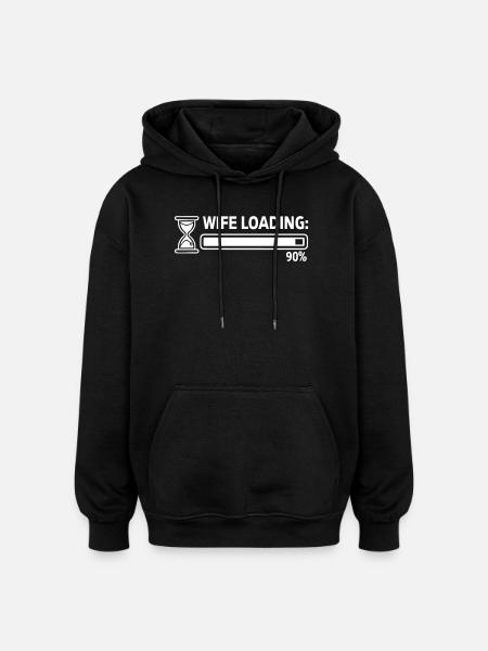 Bride "Wife Loading" motif with loading bar - Oversized Unisex Hoodie - black