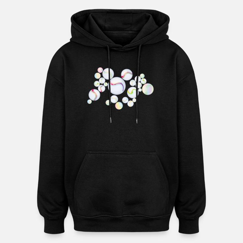 Marbres à motifs – Élégance chatoyante - Sweat à capuche oversize unisexe - noir