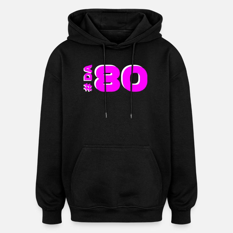 DA80 - Sweat à capuche oversize unisexe - noir