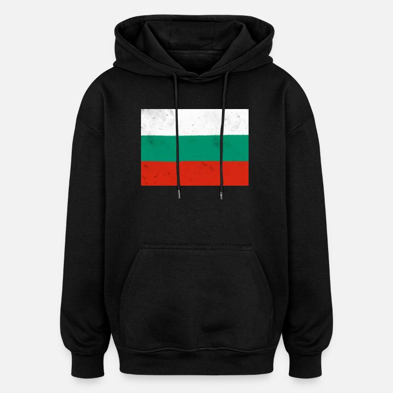 Drapeau de la Bulgarie - Sweat à capuche oversize unisexe - noir