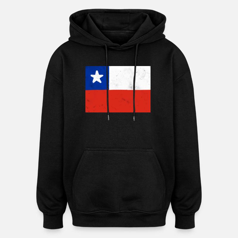 Drapeau du Chili - Sweat à capuche oversize unisexe - noir