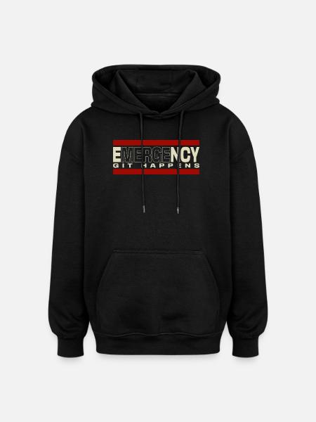 Nerd geek emergency git happens - Oversized Unisex Hoodie - black