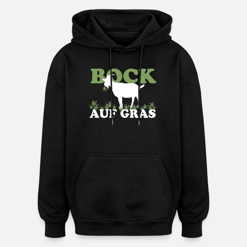 Bock auf Gras - Sweat à capuche oversize unisexe - noir