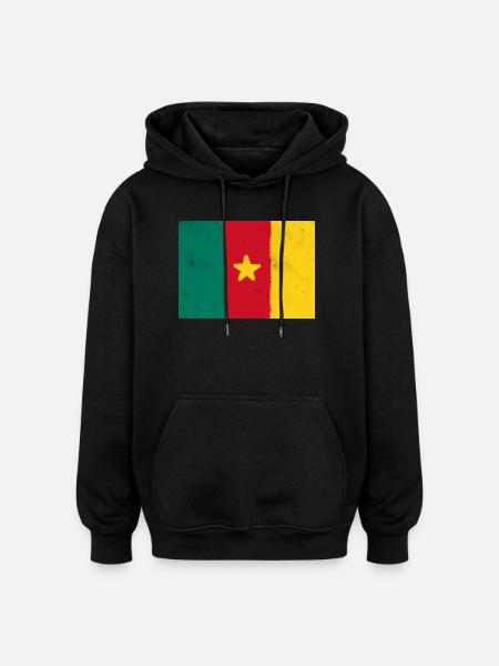 Flag of Cameroon - Oversized Unisex Hoodie - black