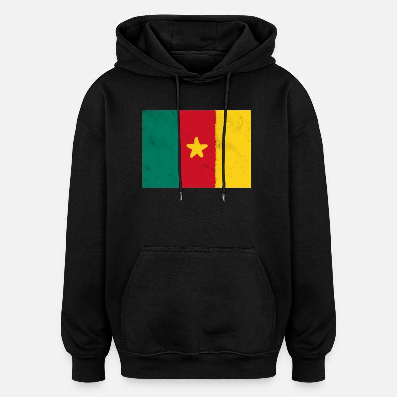 Drapeau du Cameroun - Sweat à capuche oversize unisexe - noir