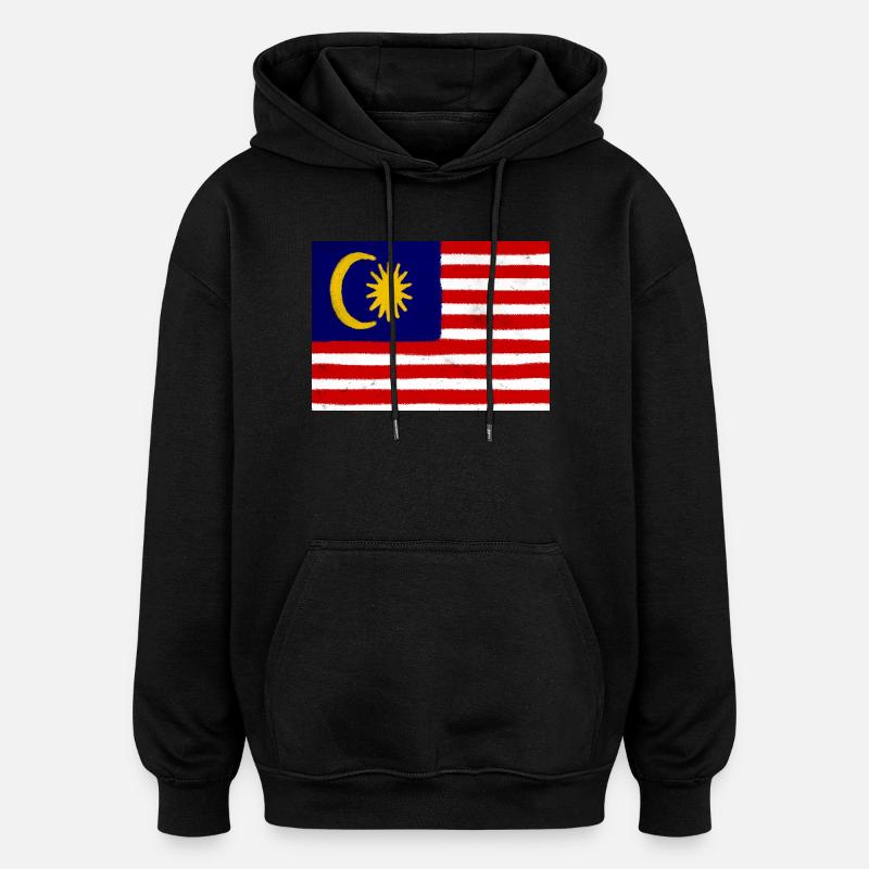 Drapeau de la Malaisie - Sweat à capuche oversize unisexe - noir
