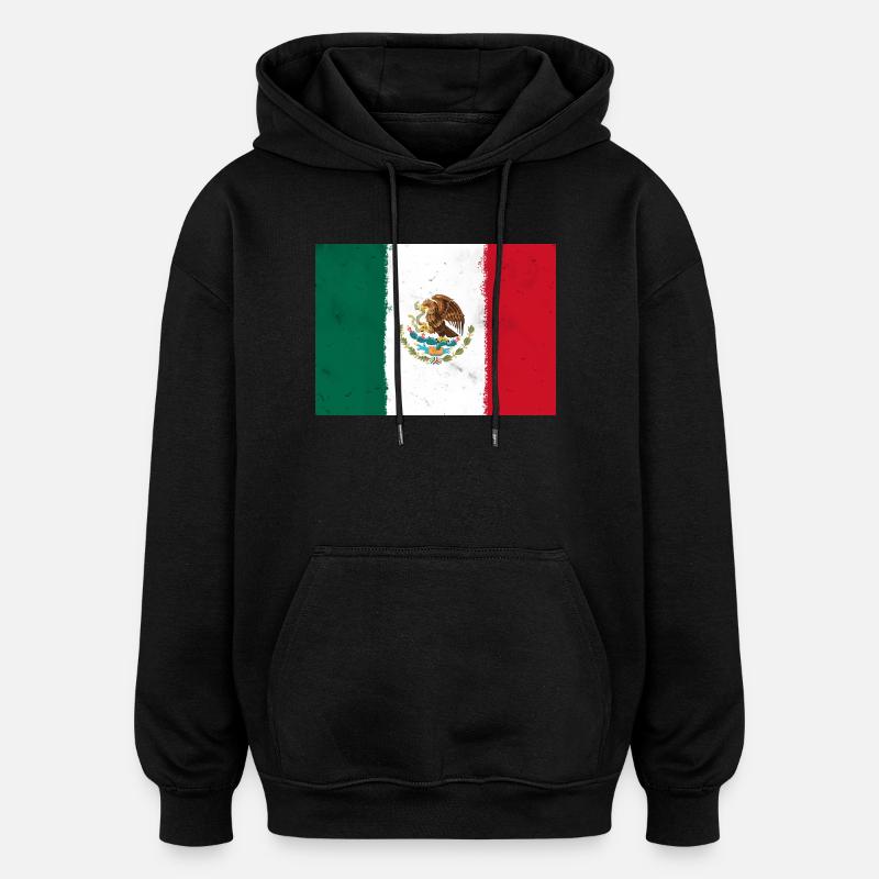 Flagge von Mexiko - Oversized Unisex Hoodie - Schwarz