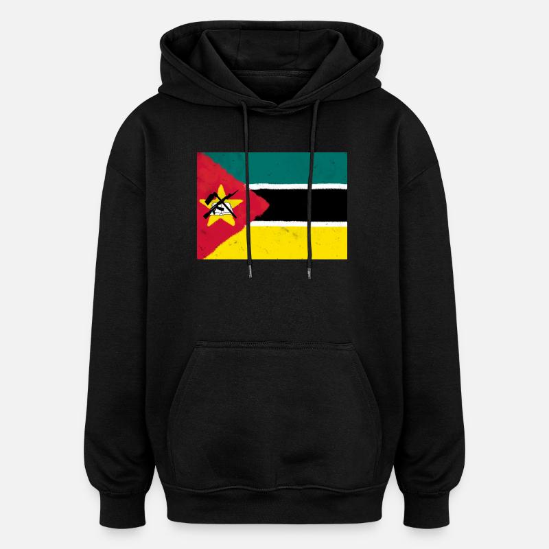Drapeau du Mozambique - Sweat à capuche oversize unisexe - noir