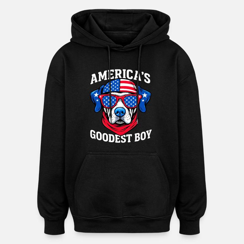Le meilleur chien d’Amérique - Sweat à capuche oversize unisexe - noir