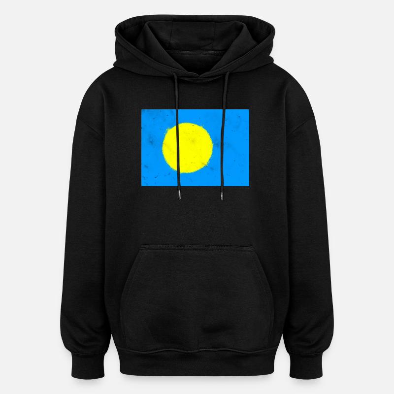 Drapeau des Palaos - Sweat à capuche oversize unisexe - noir