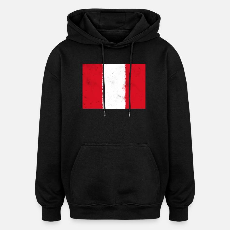 Flagge von Peru - Oversized Unisex Hoodie - Schwarz