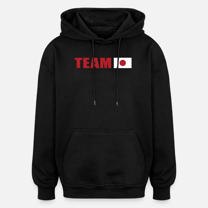 Support Team Japan - Oversized Unisex Hoodie - black