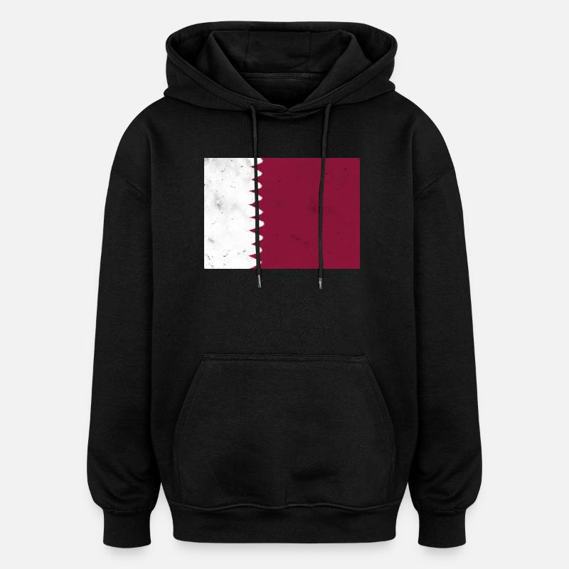 Drapeau du Qatar - Sweat à capuche oversize unisexe - noir
