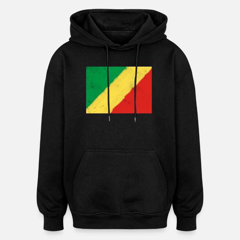 Flagge der Republik Kongo - Oversized Unisex Hoodie - Schwarz
